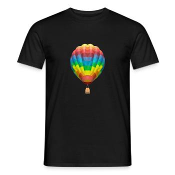 Balloon polygone montgolfière Geometrin Desing - T-shirt homme - noir - Devant - AI Model Male 178 light (178cm)