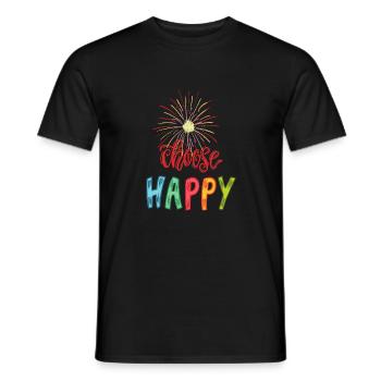 Choisissez Heureux, choisissez Heureux, soyez heureux - T-shirt homme - noir - Devant - AI Model Male 178 light (178cm)