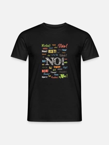 Nein - Männer T-Shirt - Schwarz