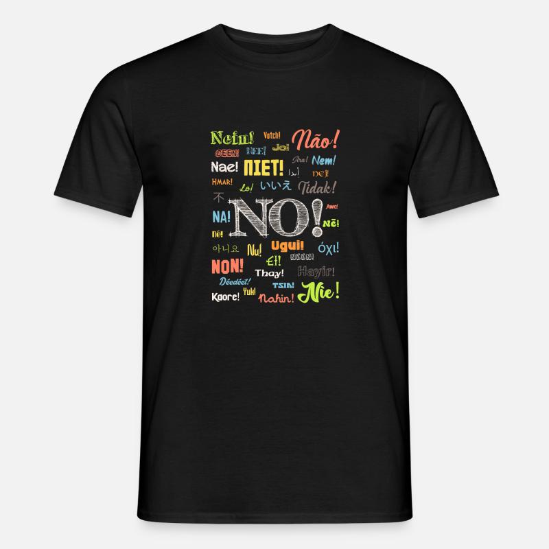Nein - Männer T-Shirt - Schwarz