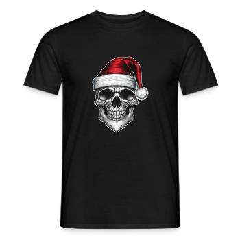 Weihnachtsmann Totenkopf - Männer T-Shirt - Schwarz - Vorne - AI Model Male 178 light (178cm)