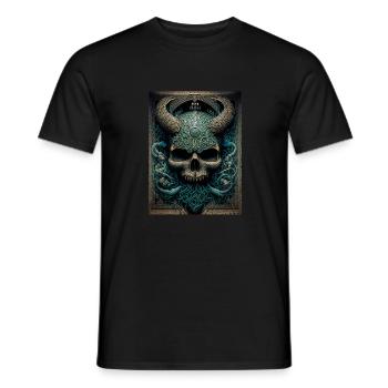 See You In Valhalla Skull - Men's T-Shirt - black - Front - AI Model Male 178 light (178cm)