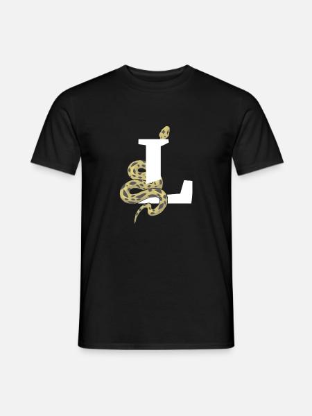Letter l snake - Men's T-Shirt - black