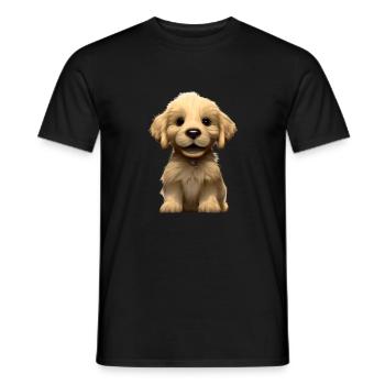 Puppy Golden Retriever Dogs Dog Owners - Men's T-Shirt - black - Front - AI Model Male 178 light (178cm)