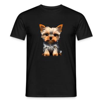 Dog Owner Yorkshire Terrier Puppy Dog - Men's T-Shirt - black - Front - AI Model Male 178 light (178cm)