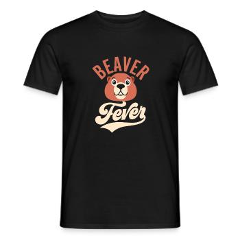 Beaver Fever Animal Rodent - Men's T-Shirt - black - Front - AI Model Male 178 light (178cm)