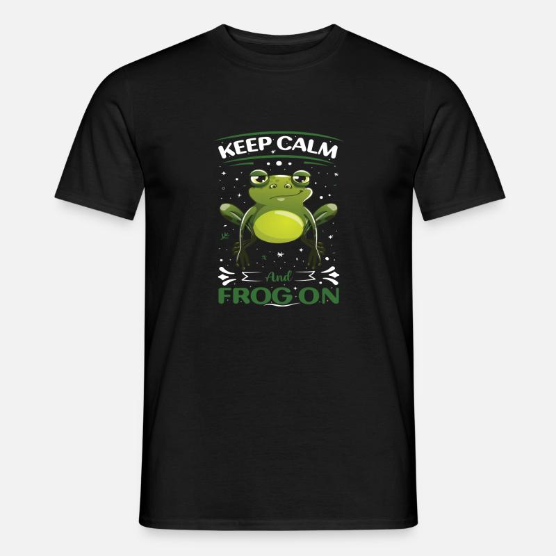 Keep Calm and Frog on - Männer T-Shirt - Schwarz