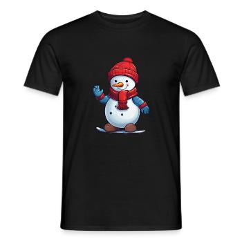 Lustiger Schneemann - Männer T-Shirt - Schwarz - Vorne - AI Model Male 178 light (178cm)
