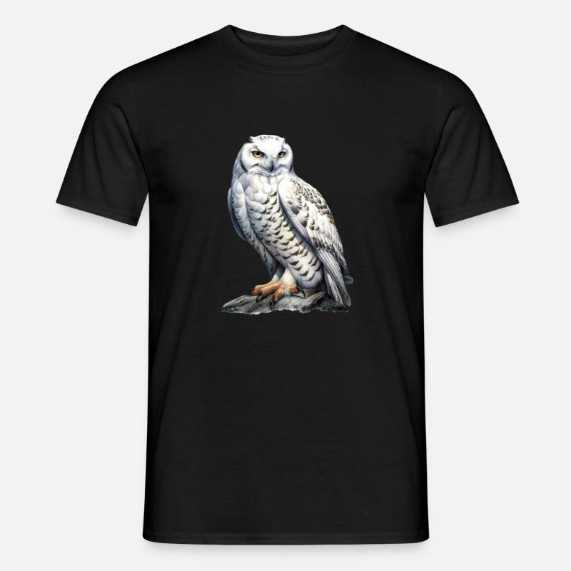 SnowyOwl 03 - Männer T-Shirt - Schwarz