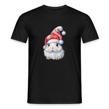 Lapin de Noël mignon - T-shirt homme - noir - Devant - AI Model Male 178 light (178cm)