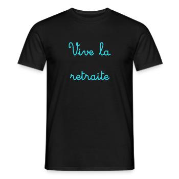 RETRAITE. RETRAITE. RETRAITEE. SENIOR. MAMIE. PAPY - T-shirt homme - noir - Devant - AI Model Male 178 light (178cm)