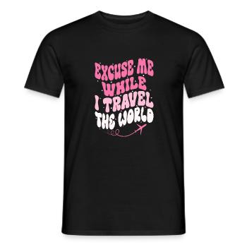 Entschuldigen Sie, während ich die Welt reise Groovy Vintage - Männer T-Shirt - Schwarz - Vorne - AI Model Male 178 light (178cm)