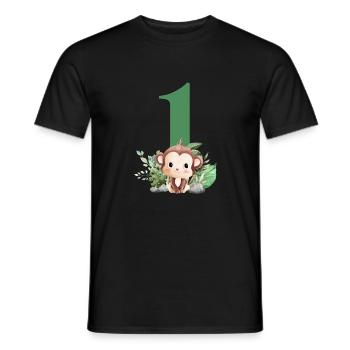 1st Birthday Monkey Safari - Men's T-Shirt - black - Front - AI Model Male 178 light (178cm)