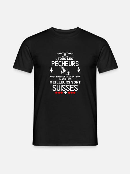 Meilleurs pêcheurs suisses - T-shirt homme - noir