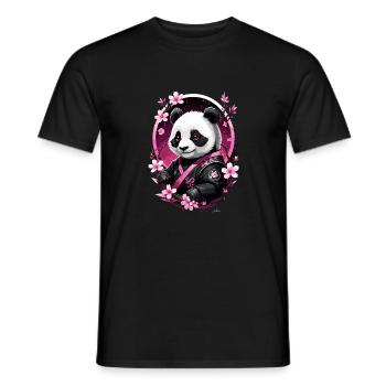 Panda japon rose asie - T-shirt homme - noir - Devant - AI Model Male 178 light (178cm)