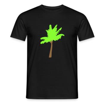 Palm Tree Island Tree Plage Vacances Noix de Mer Cool - T-shirt homme - noir - Devant - AI Model Male 178 light (178cm)