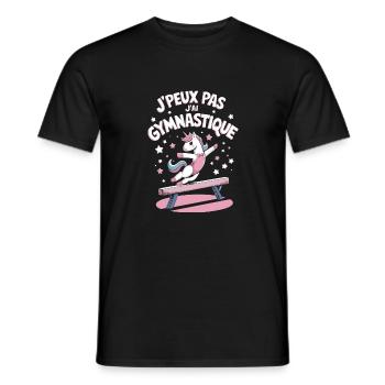 J'peux pas j'ai Gymnastique - T-shirt homme - noir - Devant - AI Model Male 178 light (178cm)