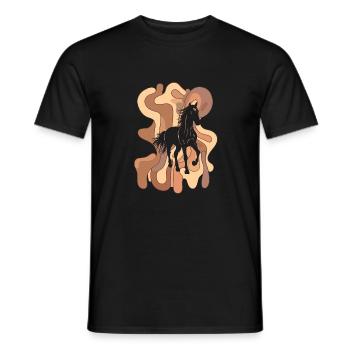 Horse Wild Horse Horse Head - Men's T-Shirt - black - Front - AI Model Male 178 light (178cm)