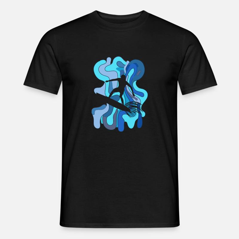 Surfbrett Surfcamp Hawaii - Männer T-Shirt - Schwarz
