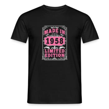 Vintage Né(e) en 1958 made in 1958 67 ans. Art_20 - T-shirt homme - noir - Devant - AI Model Male 178 light (178cm)