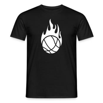 Basketball Flame Ball Ballsport Sports Fire Hot - Men's T-Shirt - black - Front - AI Model Male 178 light (178cm)