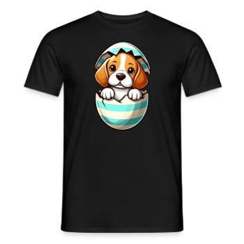 Buntes Beagle-Hund Osterei Schlüpf Design - Männer T-Shirt - Schwarz - Vorne - AI Model Male 178 light (178cm)
