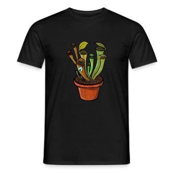 Carnivorous plant lures fly - Men's T-Shirt - black - Front - AI Model Male 178 light (178cm)