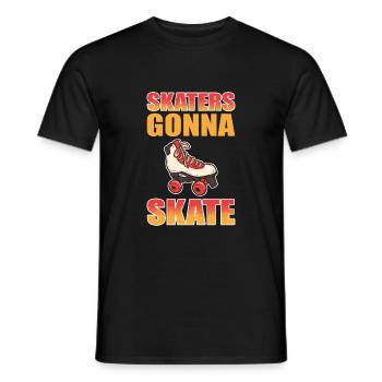 Roller Skating Roller Skates Inline Skates - Men's T-Shirt - black - Front - AI Model Male 178 light (178cm)