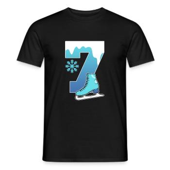 Schlittschuh Eislauf 6. Kindergeburtstag - Männer T-Shirt - Schwarz - Vorne - AI Model Male 178 light (178cm)