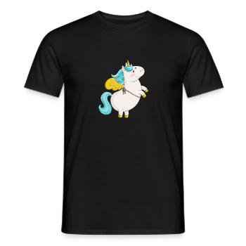 Fliegendes Comic Einhorn - Männer T-Shirt - Schwarz - Vorne - AI Model Male 178 light (178cm)