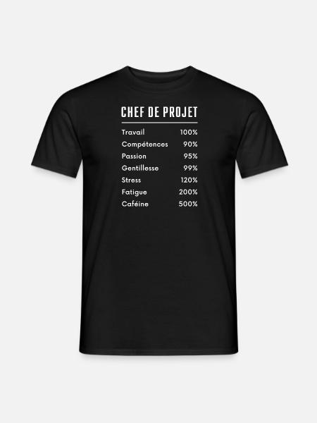 Chef de projet - T-shirt homme - noir