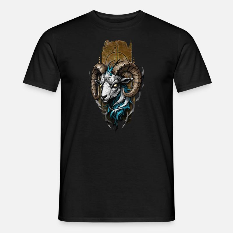 Majestätischer Widder: Wächter der Berge - Männer T-Shirt - Schwarz