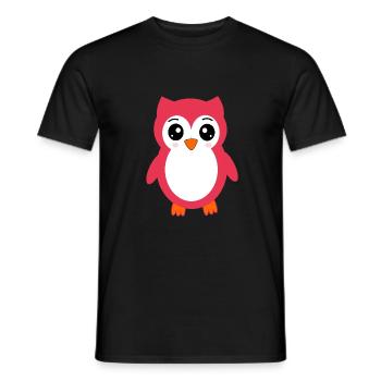 hibou rose rose rouge - T-shirt homme - noir - Devant - AI Model Male 178 light (178cm)
