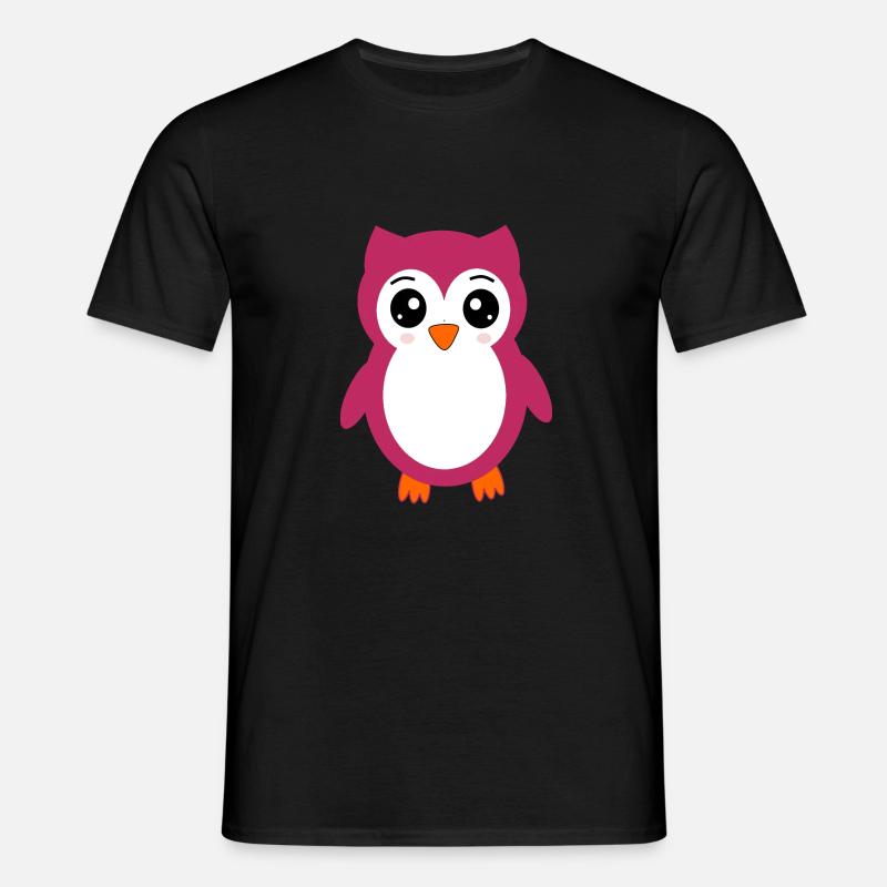 Eule, Rosa Eule - Männer T-Shirt - Schwarz