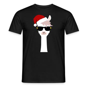 Chemise cadeau de bonnet Lama Lama de Noël - T-shirt homme - noir - Devant - AI Model Male 178 light (178cm)