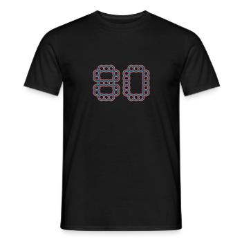 80. 80 YEARS. 80th ANNIVERSARY. 80 YEARS ANNIVERSARY. - Men's T-Shirt - black - Front - AI Model Male 178 light (178cm)