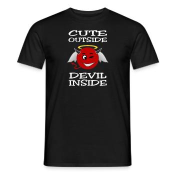 Cute Outside - Devil Inside - T-shirt homme - noir - Devant - AI Model Male 178 light (178cm)