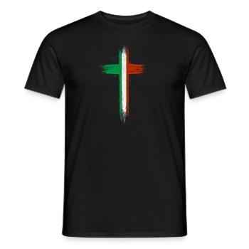 Drapeau de l’Italie Drapeau italien Vintage Look vieilli - T-shirt homme - noir - Devant - AI Model Male 178 light (178cm)