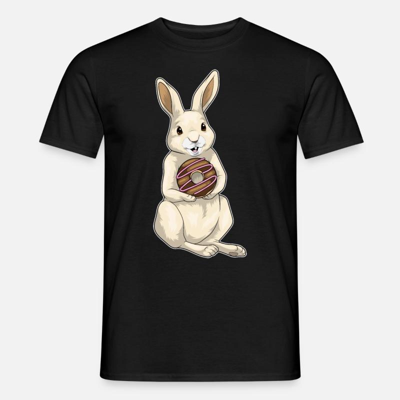 Hase Donut - Männer T-Shirt - Schwarz