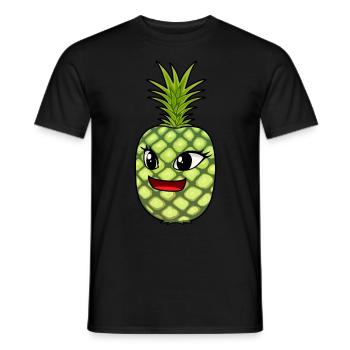 Fruit Foxes Fruit Summer Pineapple - Men's T-Shirt - black - Front - AI Model Male 178 light (178cm)