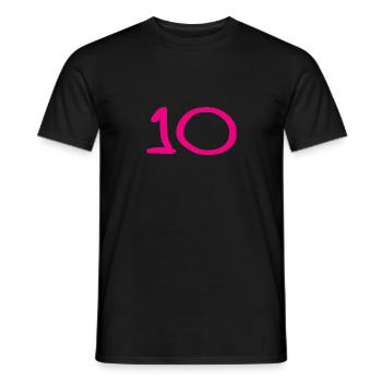 10. 10 YEARS. 10th ANNIVERSARY. 10 YEAR ANNIVERSARY. - Men's T-Shirt - black - Front - AI Model Male 178 light (178cm)