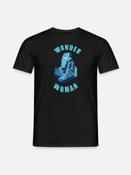 Wanderwoman Frau Wandern Rucksack Bagpack Geschenk - Männer T-Shirt - Schwarz