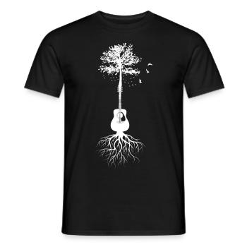 Arbre de guitare Guitariste de guitare nature blanc - T-shirt homme - noir - Devant - AI Model Male 178 light (178cm)