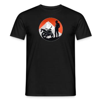 Motorrad Motorradfahrer Biker Sonnenuntergang - Männer T-Shirt - Schwarz - Vorne - AI Model Male 178 light (178cm)