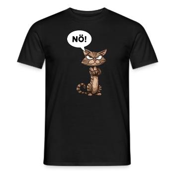 Lustige Katze - Katzendesign - Männer T-Shirt - Schwarz - Vorne - AI Model Male 178 light (178cm)