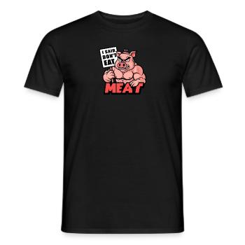 J’ai dit de ne pas manger de viande - T-shirt homme - noir - Devant - AI Model Male 178 light (178cm)