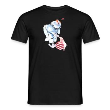Zirkus Clown mit Schwein und Ball - Männer T-Shirt - Schwarz - Vorne - AI Model Male 178 light (178cm)