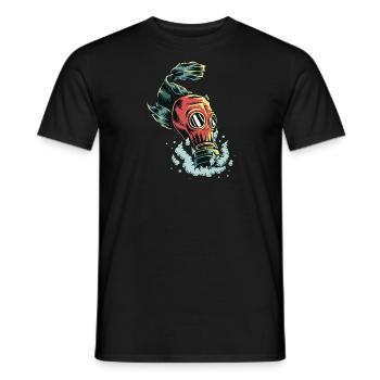 Fish with gas mask | Fish with gas mask - Men's T-Shirt - black - Front - AI Model Male 178 light (178cm)