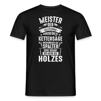 Holz Kettensäge | Holzfäller & Holz Waldarbeiter - Männer T-Shirt - Schwarz - Vorne - AI Model Male 178 light (178cm)