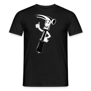 Hammer Cartoon - Männer T-Shirt - Schwarz - Vorne - AI Model Male 178 light (178cm)